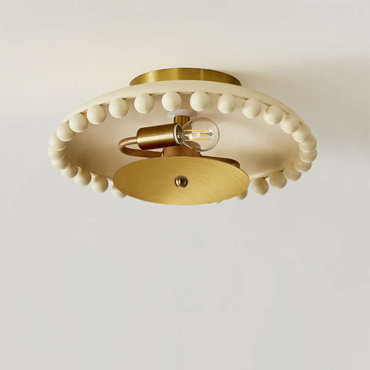 Bol en métal résine traditionnelle française boule ronde 2 lumières semi-encastré plafonnier pour couloir 