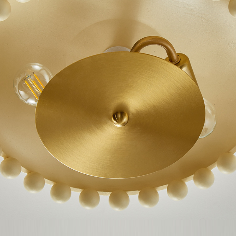Bol en métal résine traditionnelle française boule ronde 2 lumières semi-encastré plafonnier pour couloir 