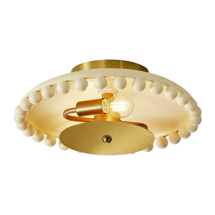 Bol en métal résine traditionnelle française boule ronde 2 lumières semi-encastré plafonnier pour couloir 