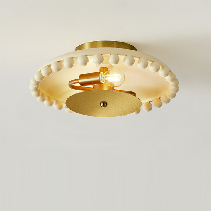 Bol en métal résine traditionnelle française boule ronde 2 lumières semi-encastré plafonnier pour couloir 