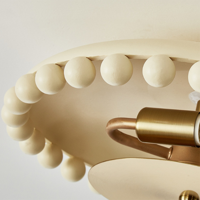 Bol en métal résine traditionnelle française boule ronde 2 lumières semi-encastré plafonnier pour couloir 