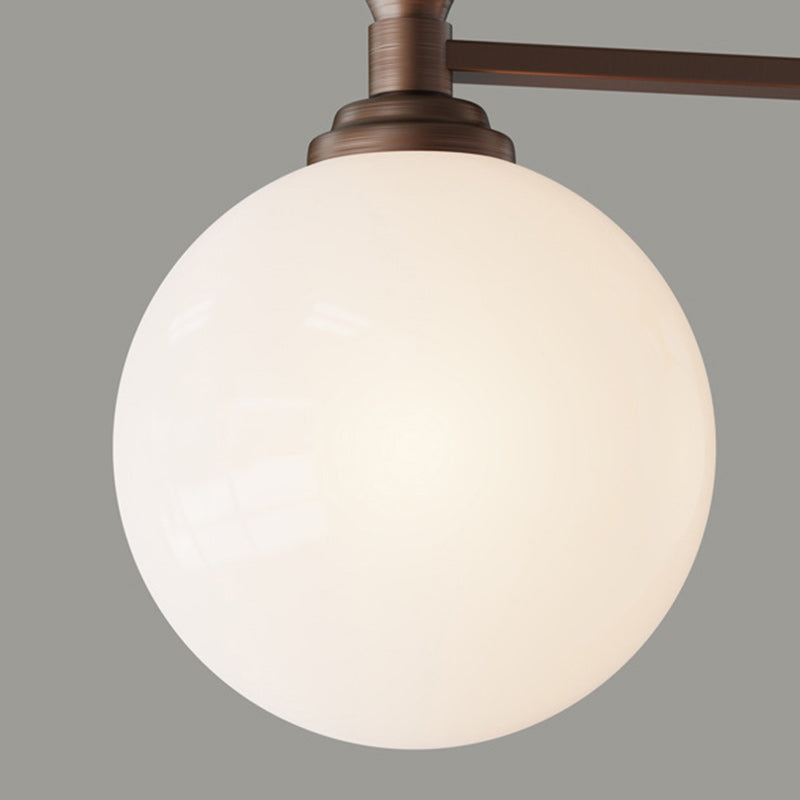 Contemporary Retro Hardware Glass Ball Projection 3/6/8/10 Light LED Chandeliers For Living Room