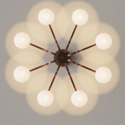 Contemporary Retro Hardware Glass Ball Projection 3/6/8/10 Light LED Chandeliers For Living Room