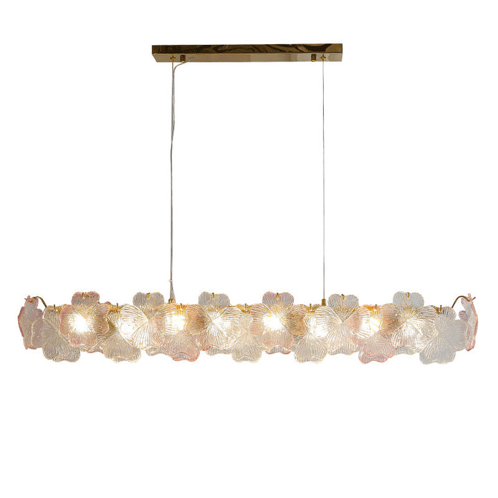 Lustre traditionnel français en fer, acier inoxydable, verre, fleur de trèfle à quatre feuilles, 6/8 lumières pour salle à manger 