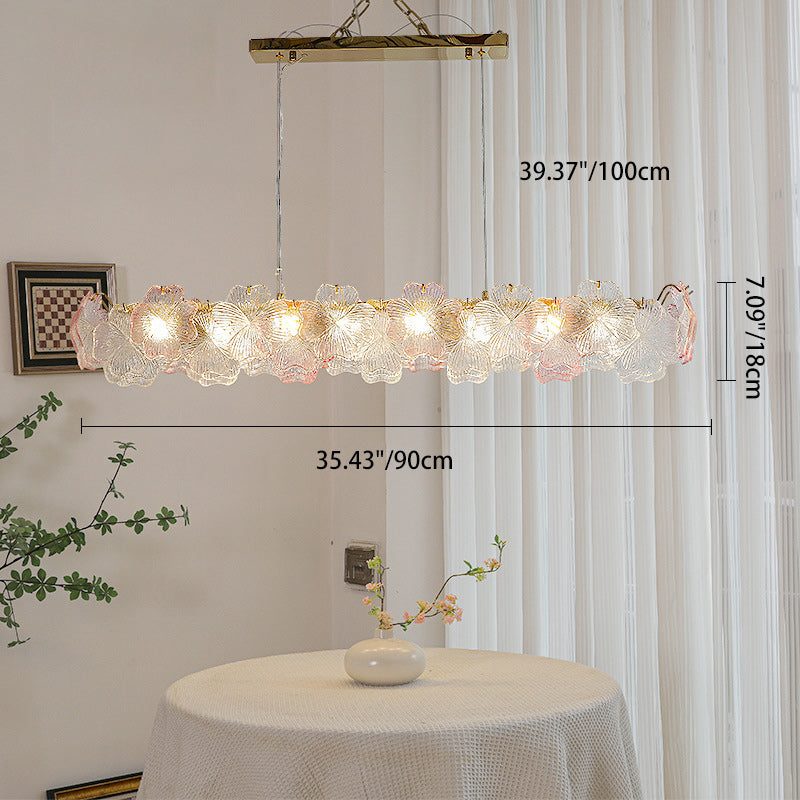 Lustre traditionnel français en fer, acier inoxydable, verre, fleur de trèfle à quatre feuilles, 6/8 lumières pour salle à manger 