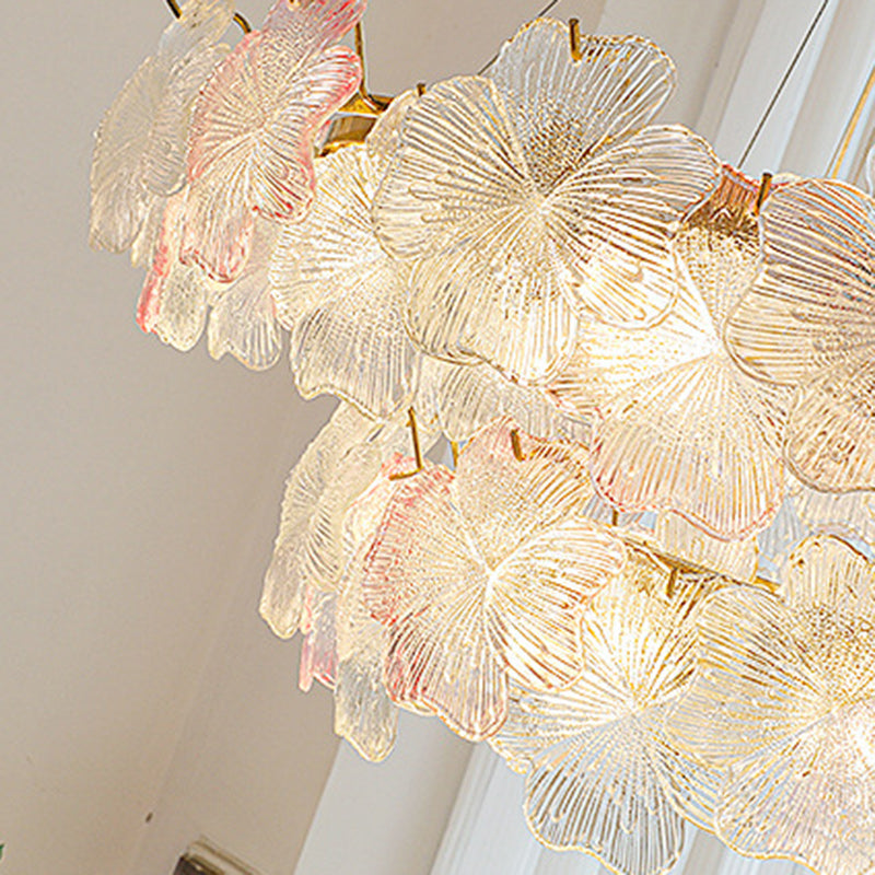 Lustre traditionnel français en fer, acier inoxydable, verre, fleur de trèfle à quatre feuilles, 6/8 lumières pour salle à manger 