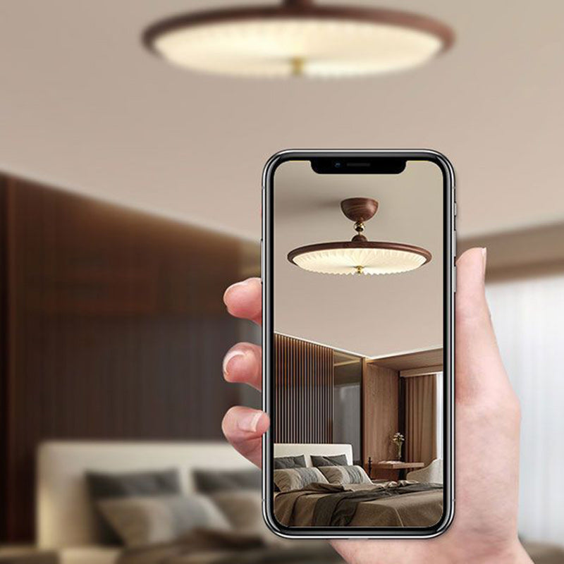 ضوء سقف مثبت نصف متدلي LED بأكريليك مكشكش دائري حديدي تقليدي عتيق لغرفة النوم 