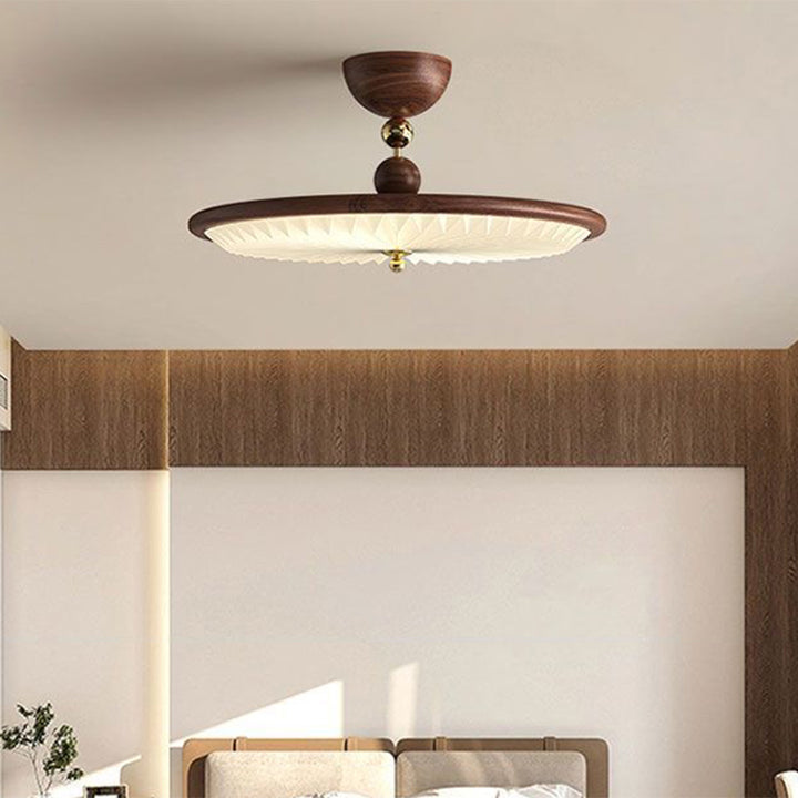 ضوء سقف مثبت نصف متدلي LED بأكريليك مكشكش دائري حديدي تقليدي عتيق لغرفة النوم 