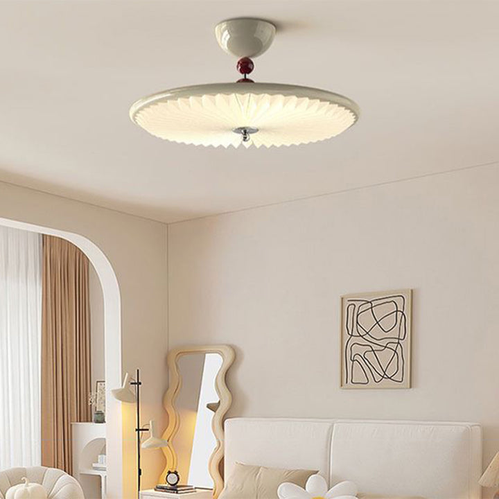 ضوء سقف مثبت نصف متدلي LED بأكريليك مكشكش دائري حديدي تقليدي عتيق لغرفة النوم 