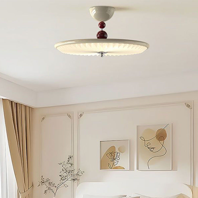 ضوء سقف مثبت نصف متدلي LED بأكريليك مكشكش دائري حديدي تقليدي عتيق لغرفة النوم 