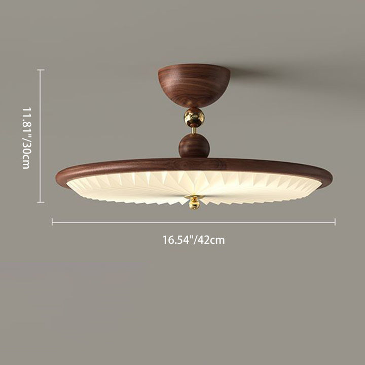ضوء سقف مثبت نصف متدلي LED بأكريليك مكشكش دائري حديدي تقليدي عتيق لغرفة النوم 