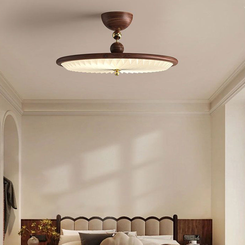 ضوء سقف مثبت نصف متدلي LED بأكريليك مكشكش دائري حديدي تقليدي عتيق لغرفة النوم 