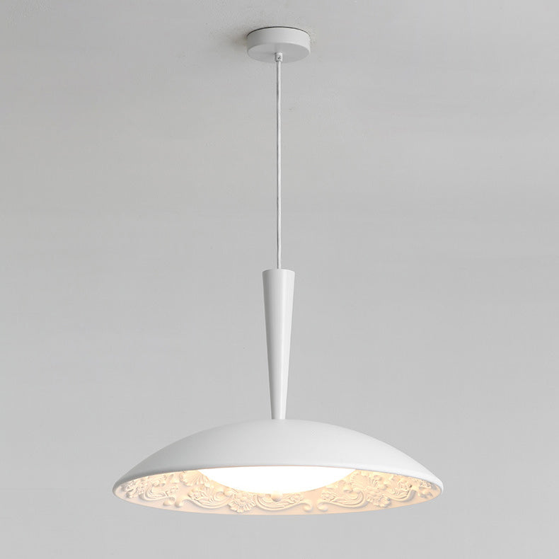 Lustre LED en forme de soucoupe volante en résine française traditionnelle avec matériel en bois PE pour salle à manger 