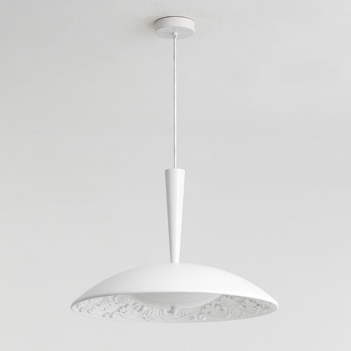 Lustre LED en forme de soucoupe volante en résine française traditionnelle avec matériel en bois PE pour salle à manger 