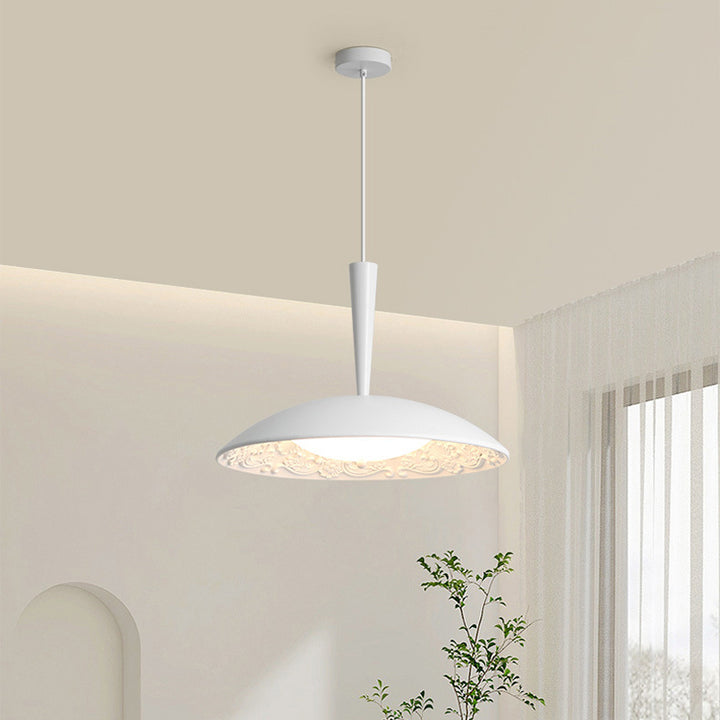 Lustre LED en forme de soucoupe volante en résine française traditionnelle avec matériel en bois PE pour salle à manger 