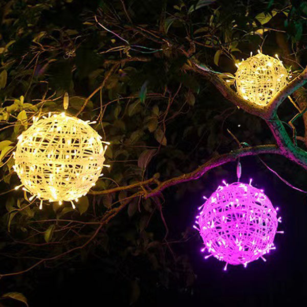 Modern Art Deco Waterproof PVC Hanging Ball Decoration LED Outdoor Pendant Light Outdoor Light For Garden