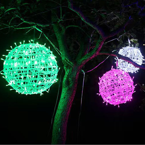 Modern Art Deco Waterproof PVC Hanging Ball Decoration LED Outdoor Pendant Light Outdoor Light For Garden