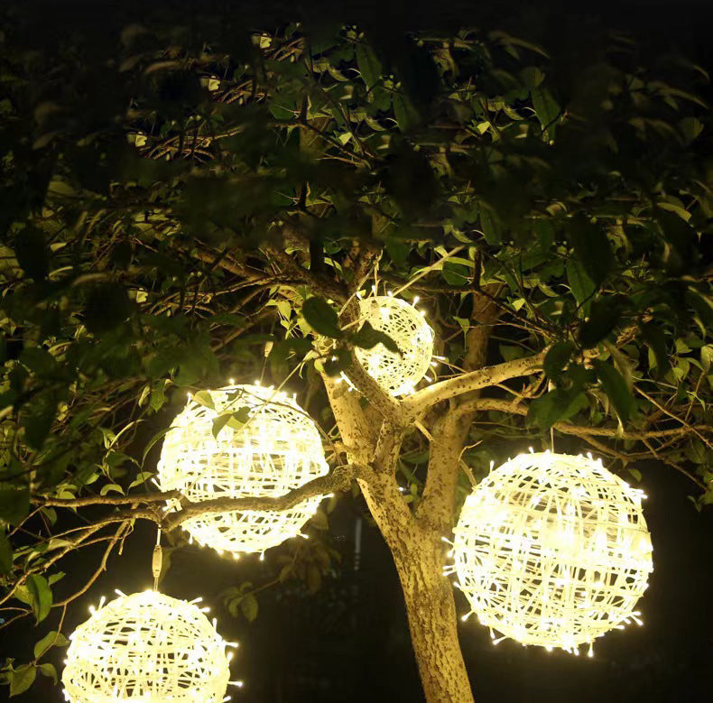Modern Art Deco Waterproof PVC Hanging Ball Decoration LED Outdoor Pendant Light Outdoor Light For Garden