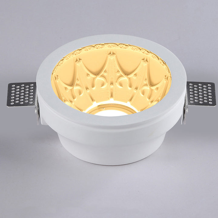 Plafonnier encastré en plâtre traditionnel français en aluminium rond avec une lumière pour couloir 