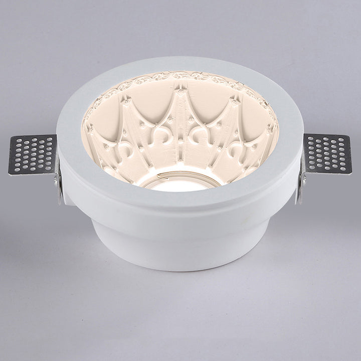 Plafonnier encastré en plâtre traditionnel français en aluminium rond avec une lumière pour couloir 