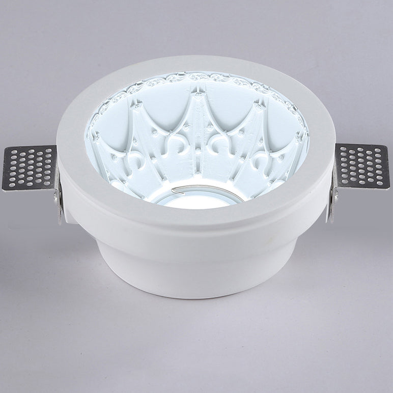 Plafonnier encastré en plâtre traditionnel français en aluminium rond avec une lumière pour couloir 