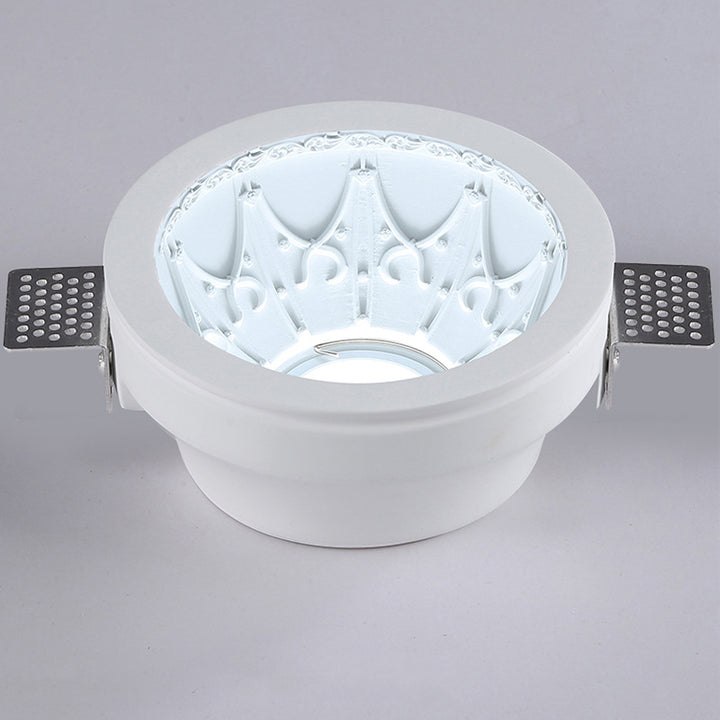 Plafonnier encastré en plâtre traditionnel français en aluminium rond avec une lumière pour couloir 