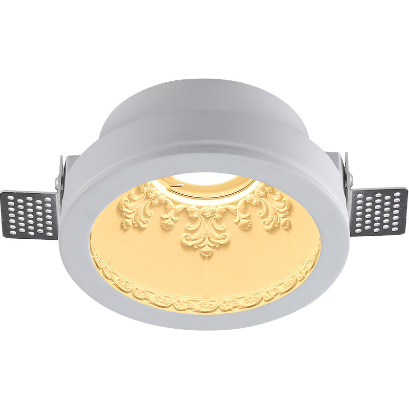 Plafonnier encastré en plâtre traditionnel français en aluminium rond avec une lumière pour couloir 