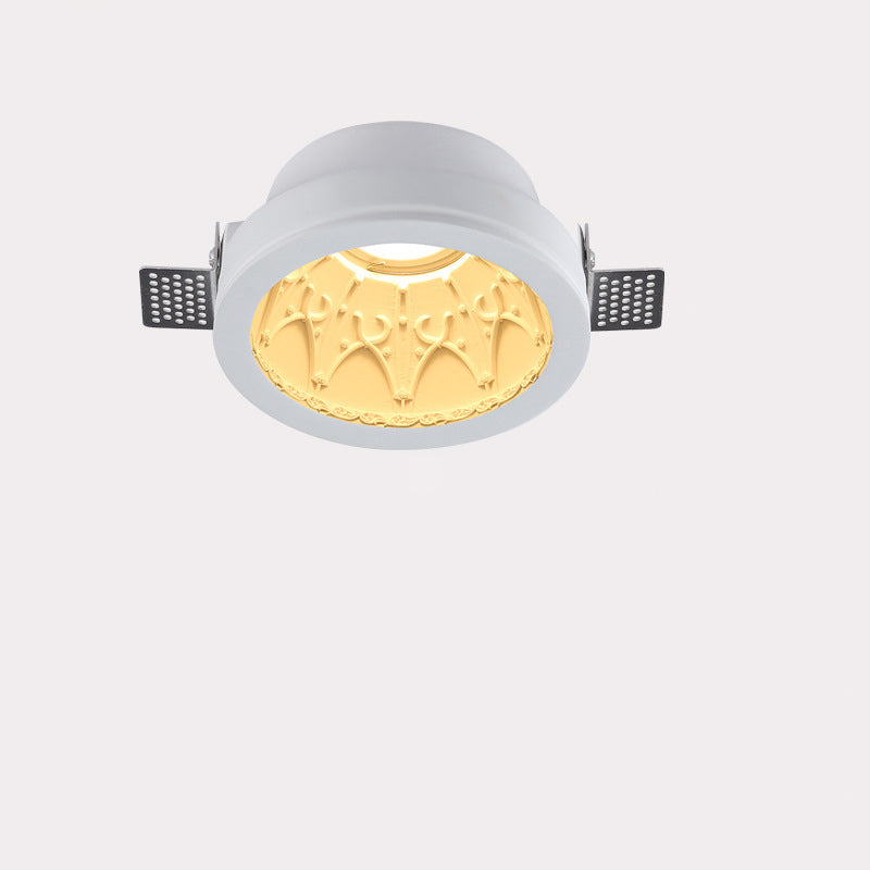 Plafonnier encastré en plâtre traditionnel français en aluminium rond avec une lumière pour couloir 