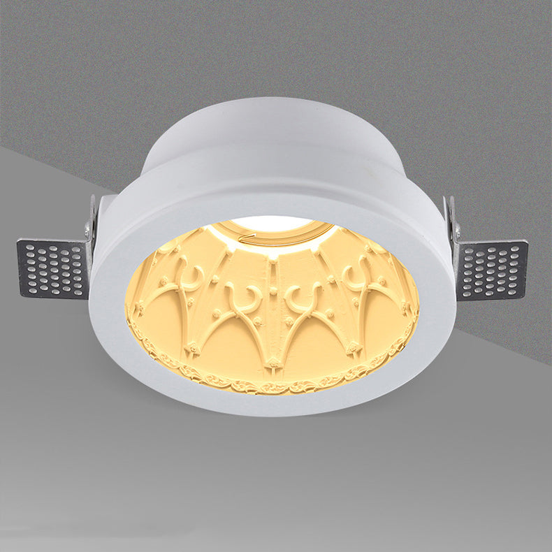 Plafonnier encastré en plâtre traditionnel français en aluminium rond avec une lumière pour couloir 