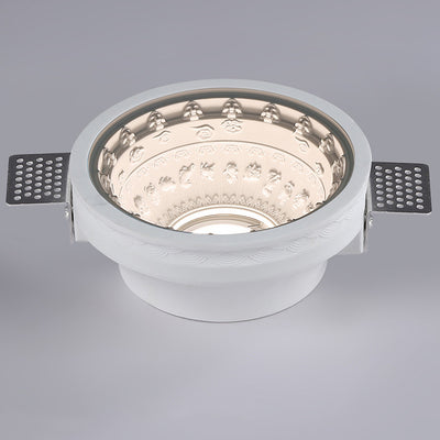 Traditional French Plaster Aluminum Round Zodiac Three-dimensional Pattern Recessed LED Flush Mount Ceiling Light Spotlight For Hallway