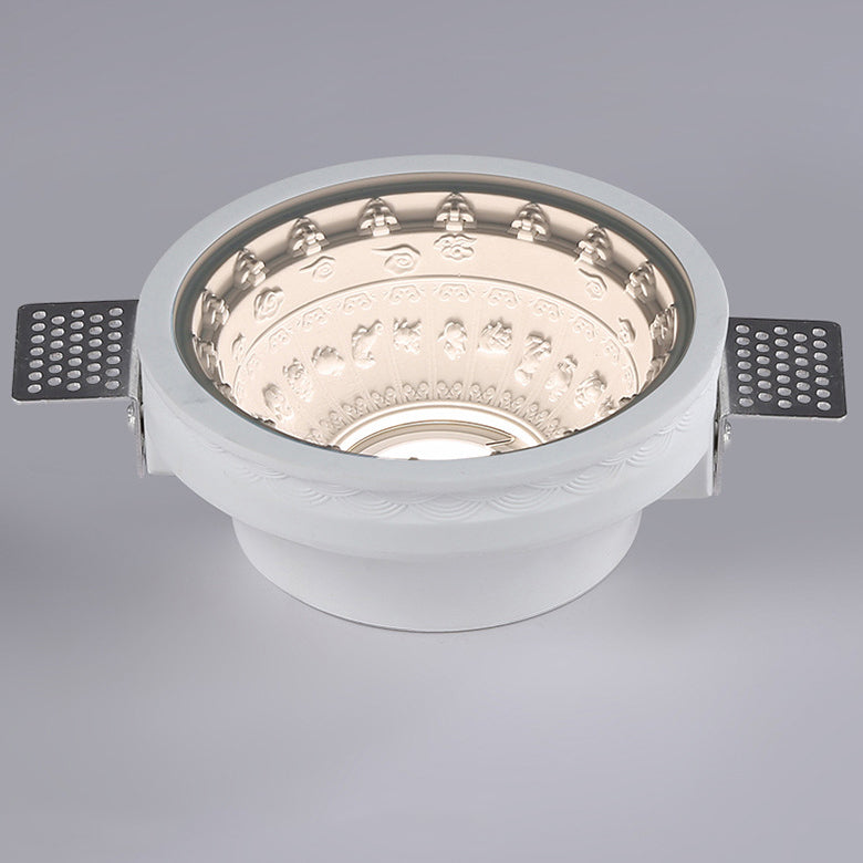 Traditional French Plaster Aluminum Round Zodiac Three-dimensional Pattern Recessed LED Flush Mount Ceiling Light Spotlight For Hallway