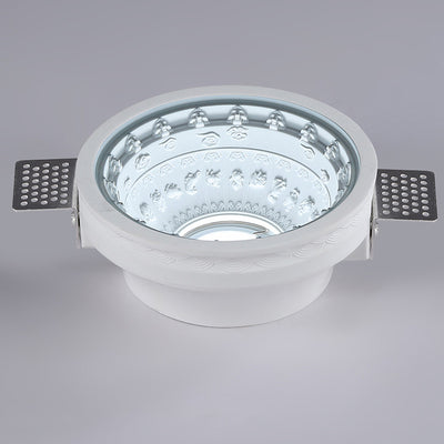 Traditional French Plaster Aluminum Round Zodiac Three-dimensional Pattern Recessed LED Flush Mount Ceiling Light Spotlight For Hallway