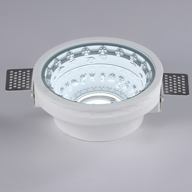 Traditional French Plaster Aluminum Round Zodiac Three-dimensional Pattern Recessed LED Flush Mount Ceiling Light Spotlight For Hallway