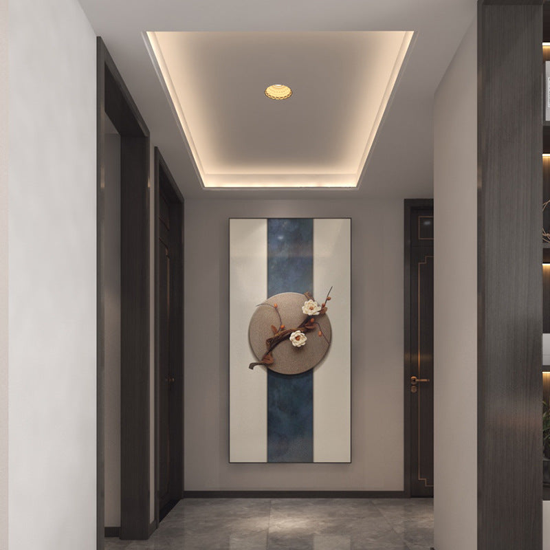 Traditional French Plaster Aluminum Round Zodiac Three-dimensional Pattern Recessed LED Flush Mount Ceiling Light Spotlight For Hallway