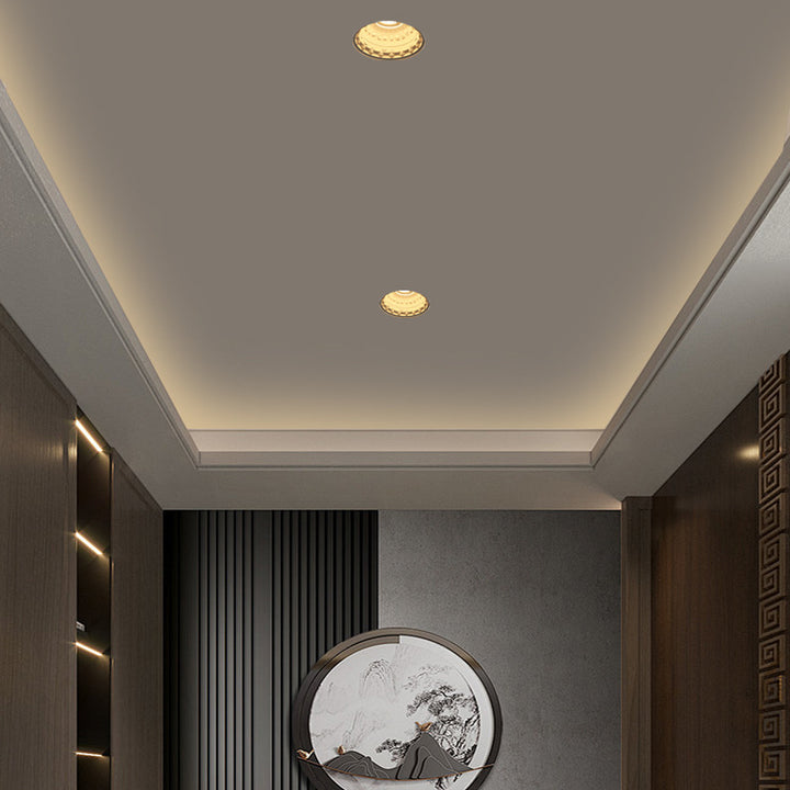 Plafonnier encastré LED avec motif tridimensionnel du zodiaque en aluminium plâtré traditionnel, pour couloir 