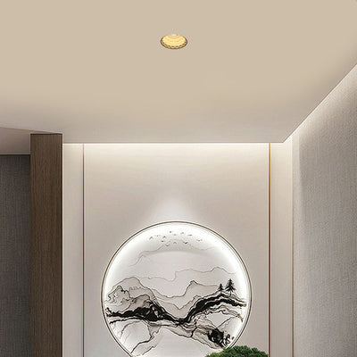 Traditional French Plaster Aluminum Round Zodiac Three-dimensional Pattern Recessed LED Flush Mount Ceiling Light Spotlight For Hallway