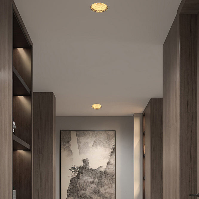 Traditional French Plaster Aluminum Round Zodiac Three-dimensional Pattern Recessed LED Flush Mount Ceiling Light Spotlight For Hallway