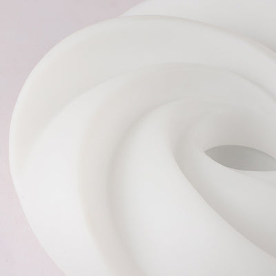 Contemporary Nordic Iron PE Cookies Swirled LED Semi-Flush Mount Ceiling Light For Bedroom