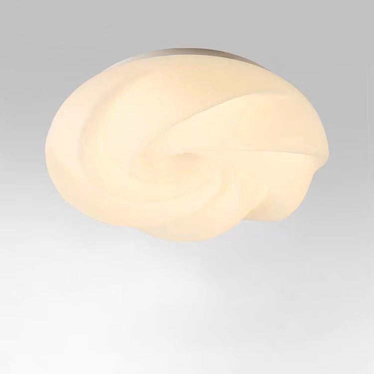 Contemporary Nordic Iron PE Cookies Swirled LED Semi-Flush Mount Ceiling Light For Bedroom