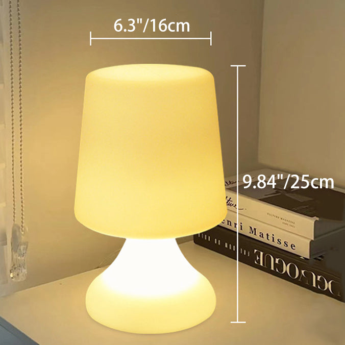 Lámpara de mesa LED contemporánea creativa recargable de copa de vino PE luz nocturna para comedor 