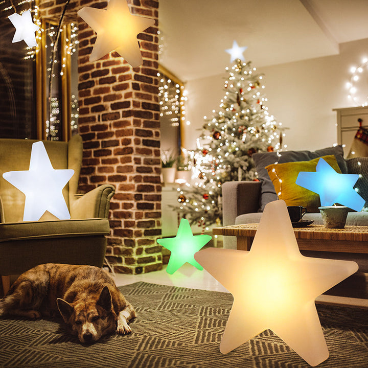 Contemporary Creative Solar Waterproof PE Pentagram LED Decoration Outdoor Light Night Light For Garden