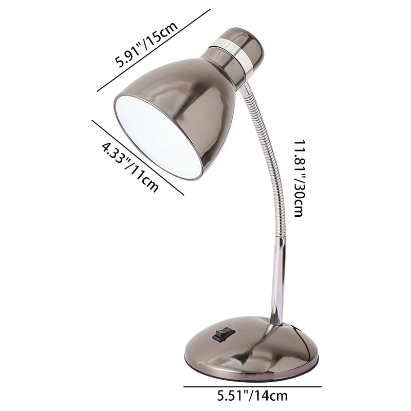 Modern Transitional Iron Conic Round Adjustable 1-Light Desk Lamp For Study