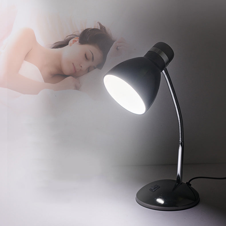 Modern Transitional Iron Conic Round Adjustable 1-Light Desk Lamp For Study