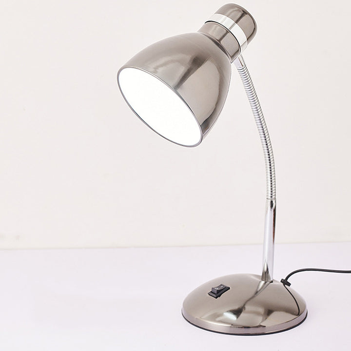 Lámpara de escritorio ajustable de 1 luz cónica redonda de hierro transicional moderna para estudio 