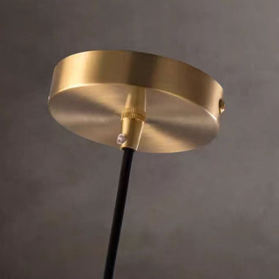 Lustre en cuivre traditionnel chinois en marbre avec nuage propice LED pour chevet 