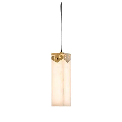 Lustre en cuivre traditionnel chinois en marbre avec nuage propice LED pour chevet 