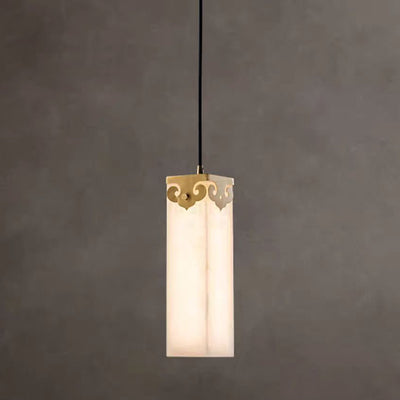 Lustre en cuivre traditionnel chinois en marbre avec nuage propice LED pour chevet 