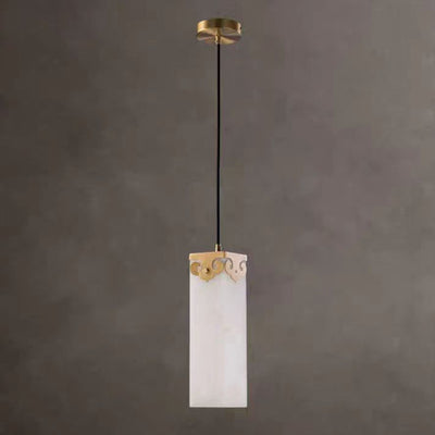 Lustre en cuivre traditionnel chinois en marbre avec nuage propice LED pour chevet 