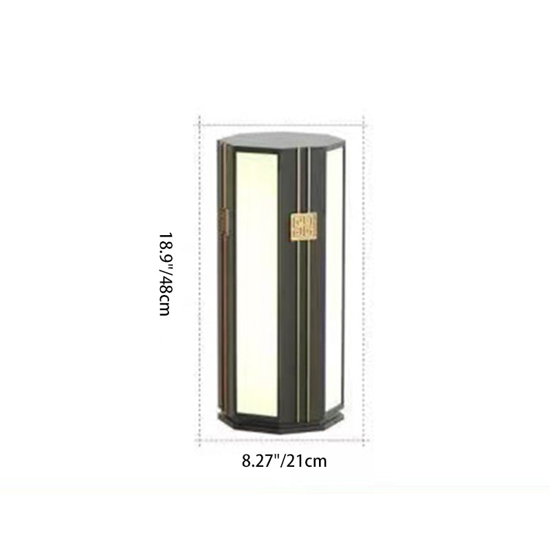 Traditional Chinese Solar Waterproof Stainless Steel PC Cylinder Octagon LED Outdoor Light Landscape Lighting For Garden