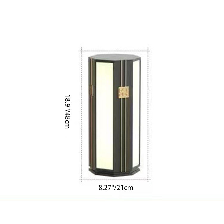 Traditional Chinese Solar Waterproof Stainless Steel PC Cylinder Octagon LED Outdoor Light Landscape Lighting For Garden